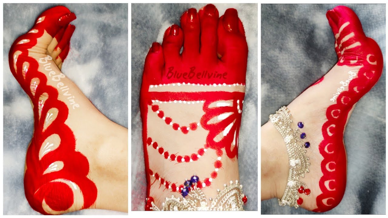 3 Easy Bridal Alta design with Decoration| Sophisticated Alta designs for women