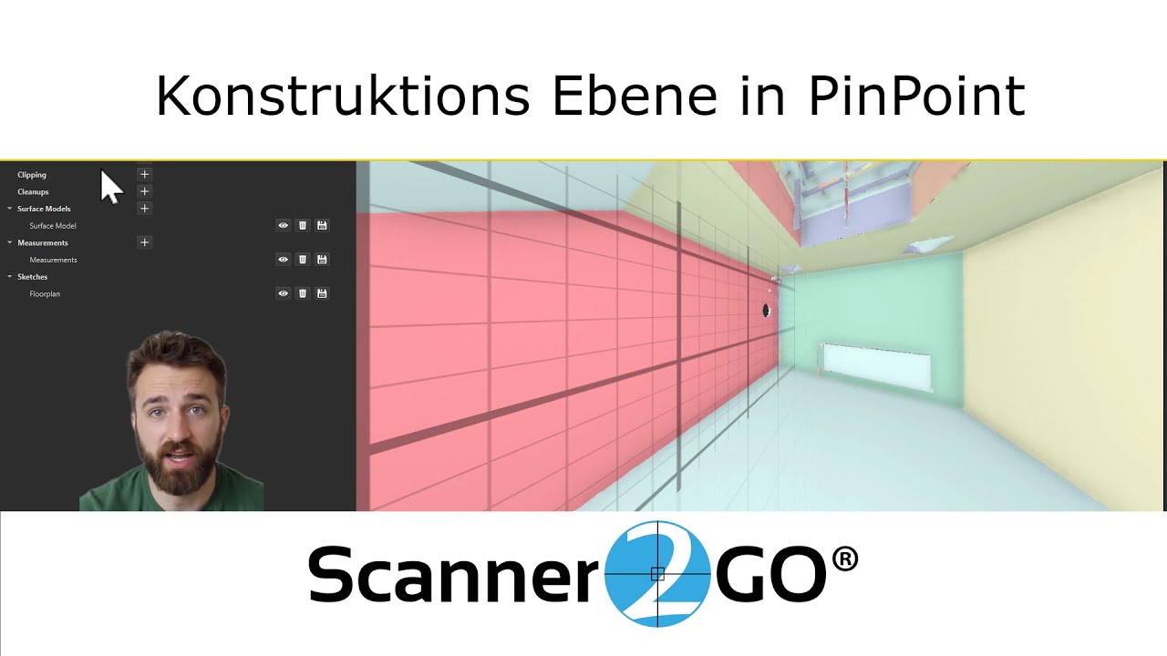 Konstruktions Ebene in PinPoint - Scanner2GO