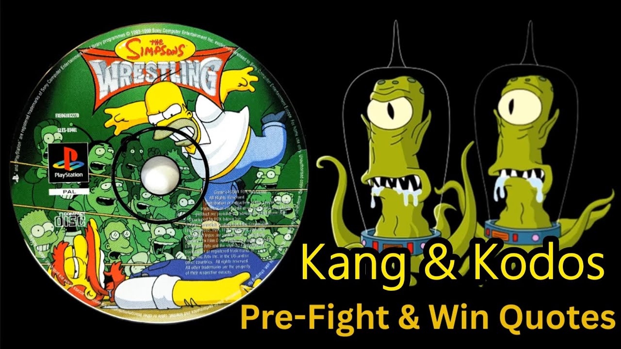 Предматчевые цитаты Канга и Кодоса из игры The Simpsons Wrestling для PS1.