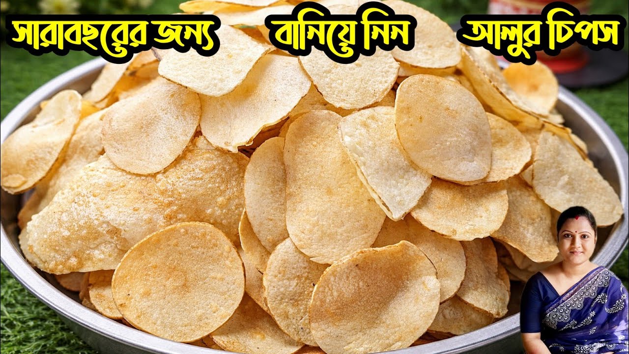 বিনা ঝামেলায় এইভাবে সারাবছরের জন্য আলুর চিপস বানিয়ে রাখুন/Potato Chips