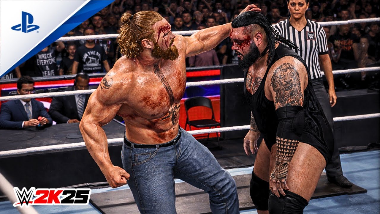 WWE 2K25 — Брок Леснар (с Полом Хейманом) против Бронсона Рида | Матч без правил | Королевская битва