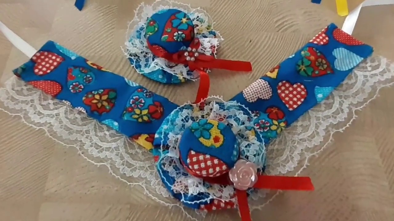 Laço Pet - Chapéu Junino enfeite pet