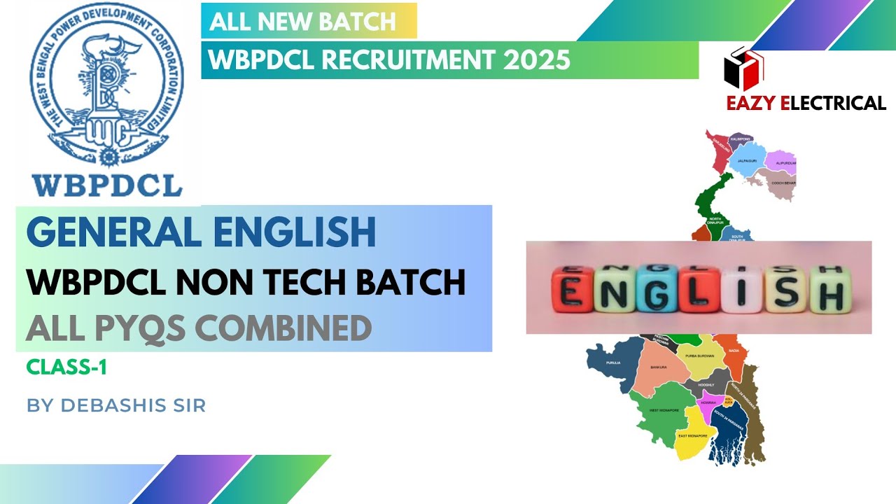 General English All PYqs Class-1 I WBPDCL NonTech Batch I WBPDCL Recruitment 2025