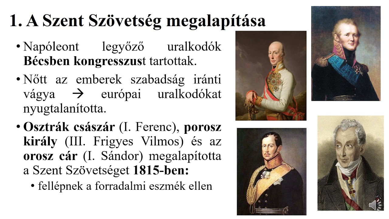 6. osztály történelem - A Szent Szövetség kora