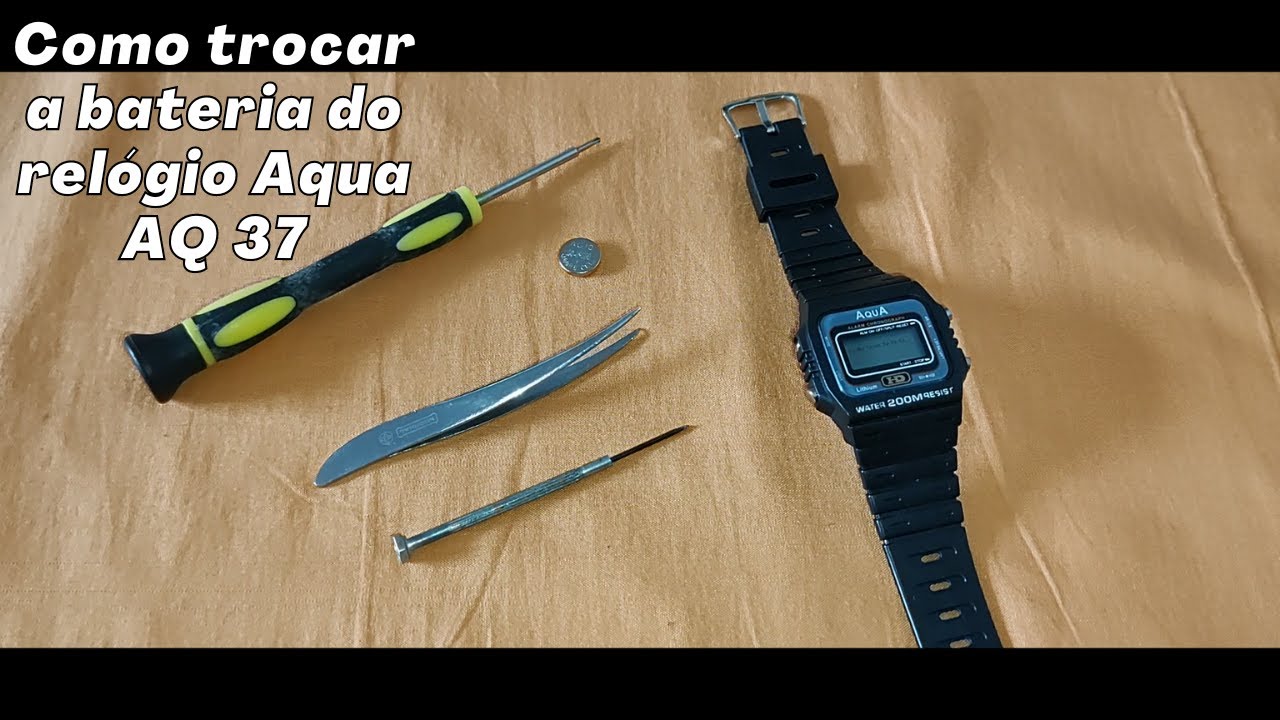 Como trocar a bateria do relógio Aqua AQ 37