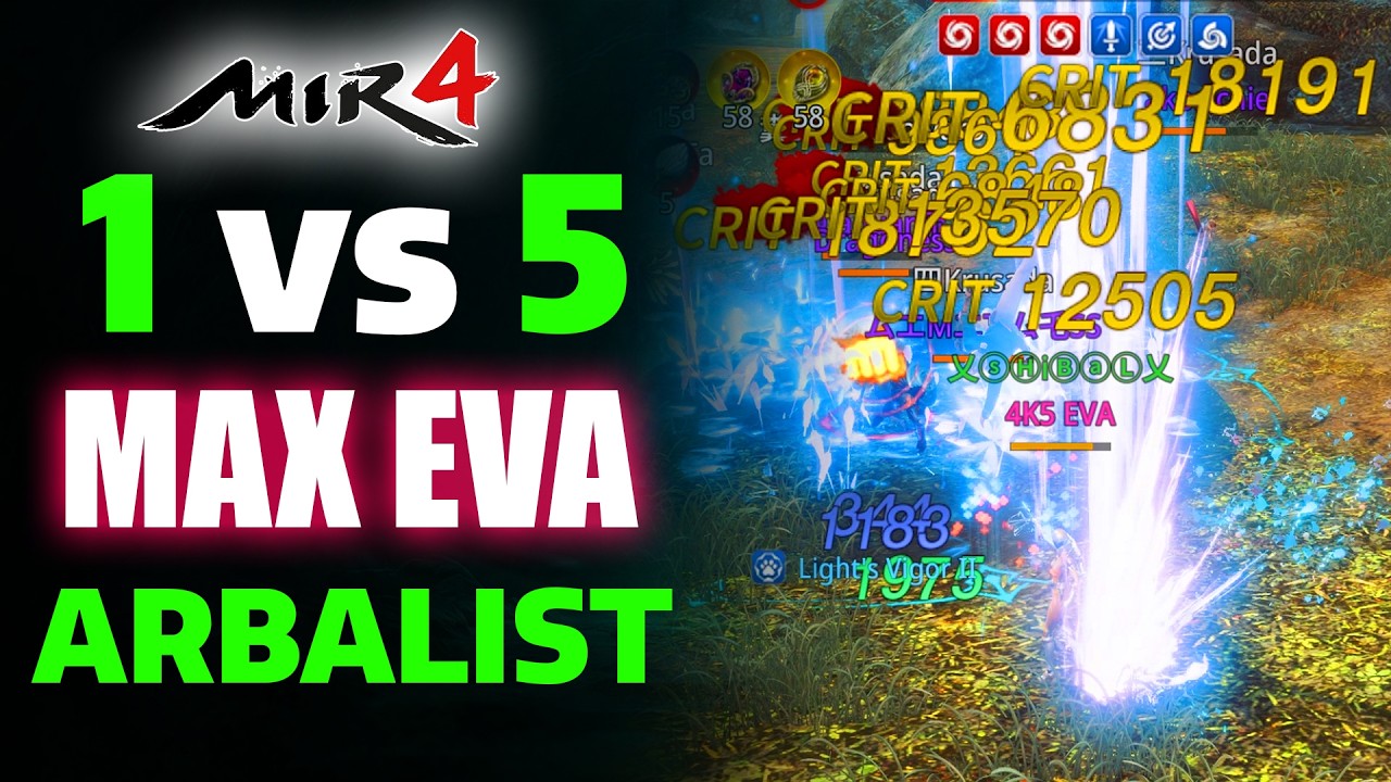 MIR4 PvP: 1 vs 5 &ndash; The Ultimate Power of EVA Arbalist!
