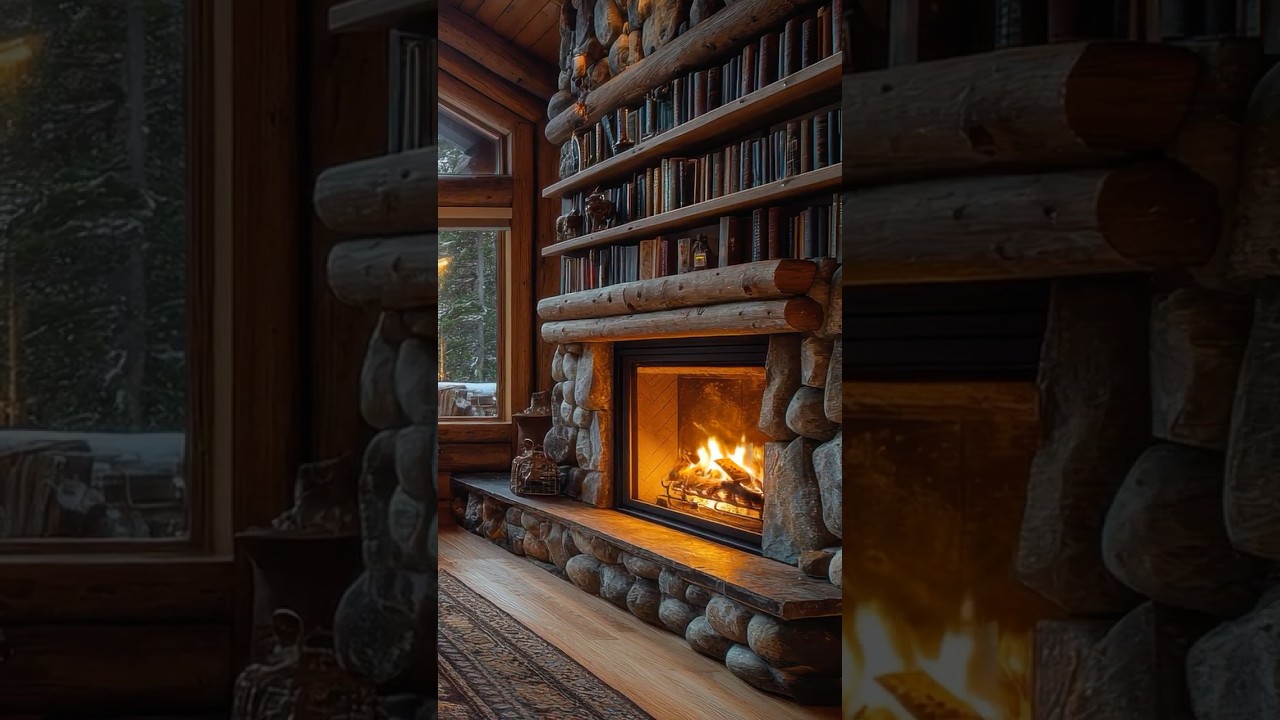 Cozy Winter Cabin ASMR (Snow, Fire, & Relaxing Sounds)