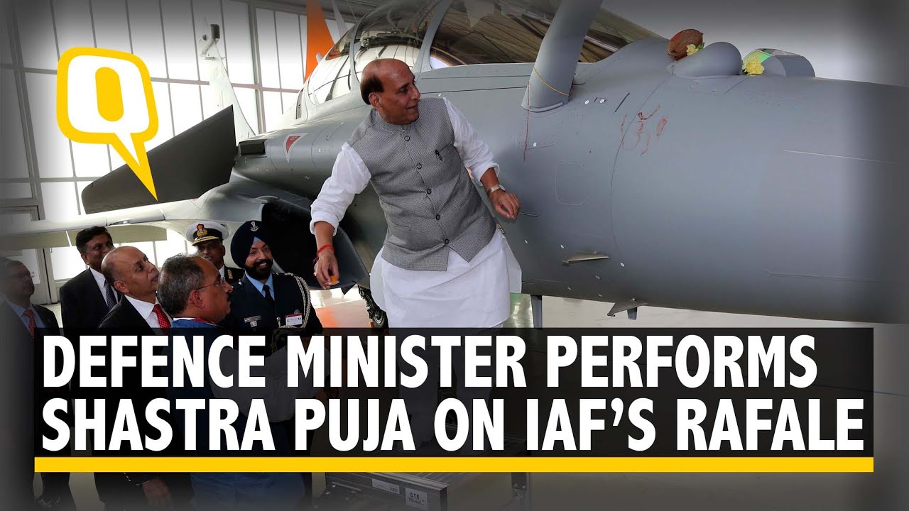 Defence Minister Rajnath Singh Conducts Shastra Puja of Rafale Jet in Paris