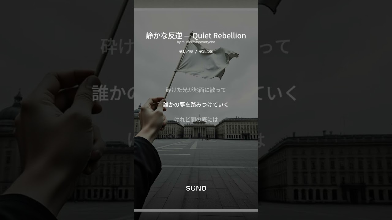【7th Album 創作曲】静かな反逆 — Quiet Rebellion(suno No.83) #創作曲 #rock #music #歌詞動画 #nowar #guitar #平和