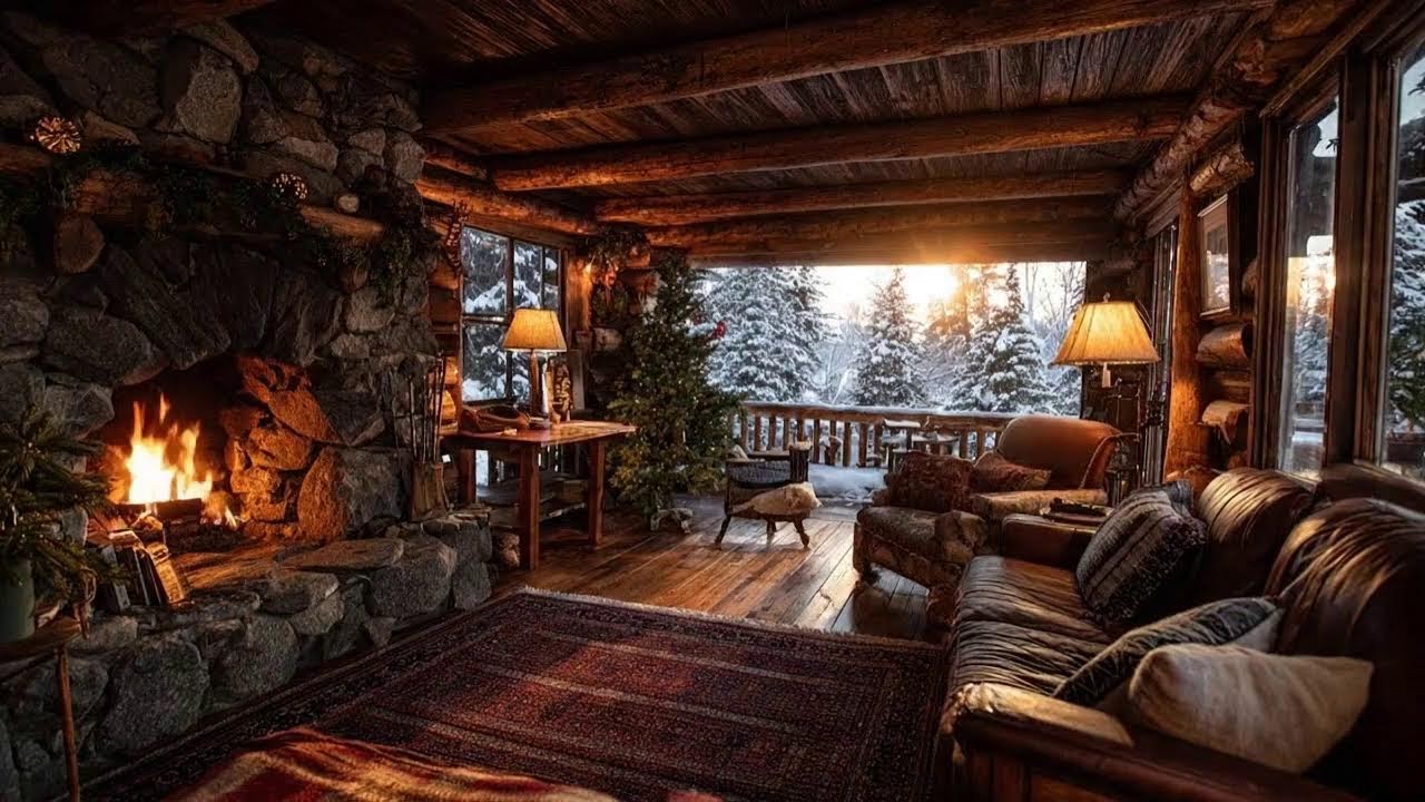 Late Evening Cozy Cabin Jazz 🌙🔥 Live Warm Jazz for Night Wind-Down & Pre-Sleep Calm