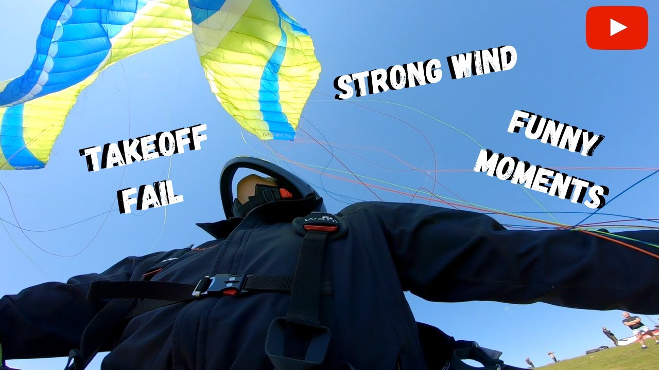 Paragliding Takeoff FAIL | Paragliding Funny Bloopers - Strong Wind