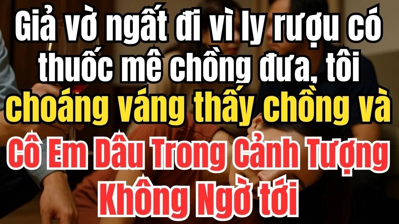 Giả vờ ngất đi vì ly rượu có thuốc mê chồng đưa, tôi choáng váng thấy chồng và cô em dâu...