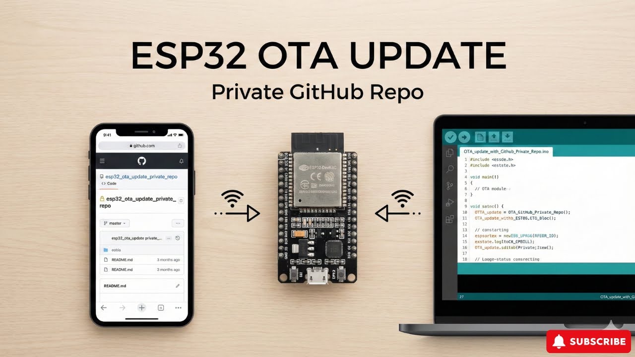 Обновление ESP32 OTA из закрытого репозитория GitHub | ESP32 Advanced
