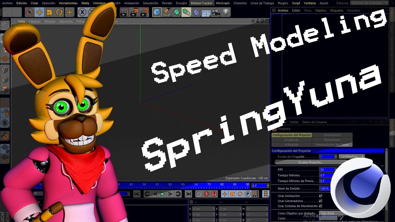 Speed Modeling/FNaF C4D/OC] SpringYuna C4D Model ShadowDEV Official