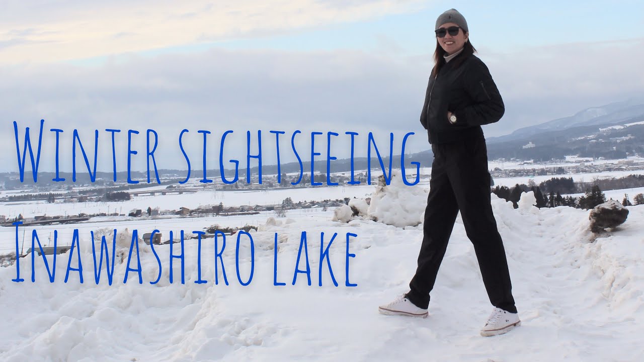 Winter sightseeing in  Inawashiro lake