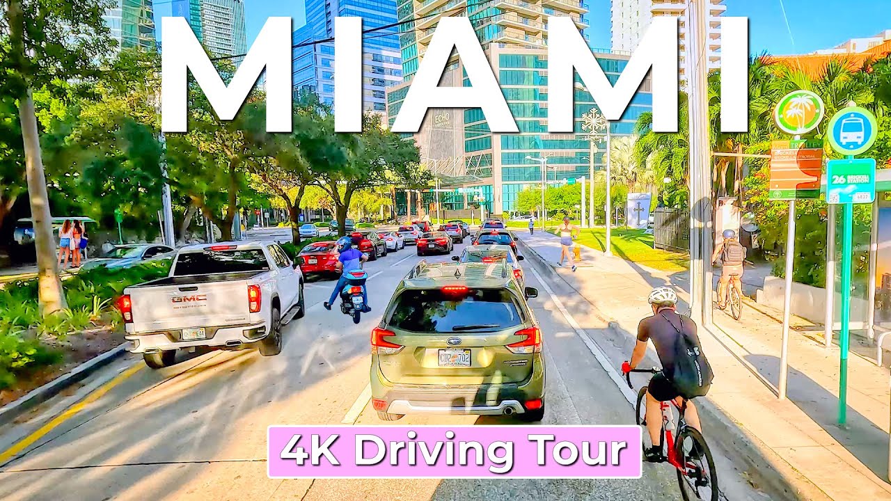 MIAMI 4K - Driving from Key Biscayne to South Beach, Florida