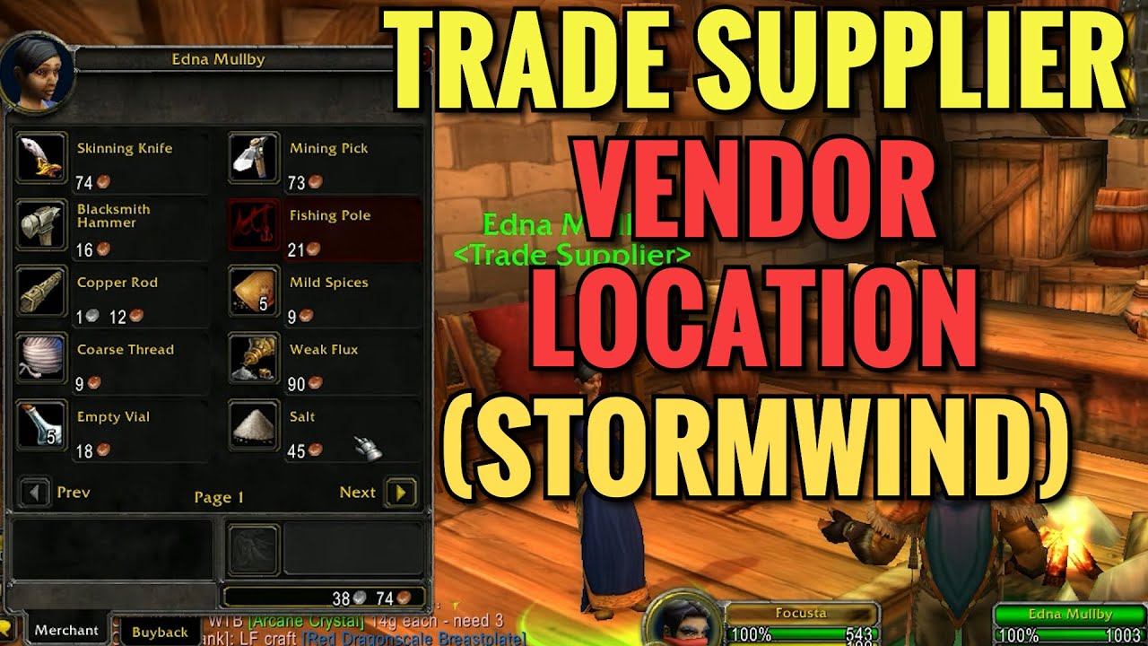 Stormwind Trade Supplies Vendor Location - WoW Classic