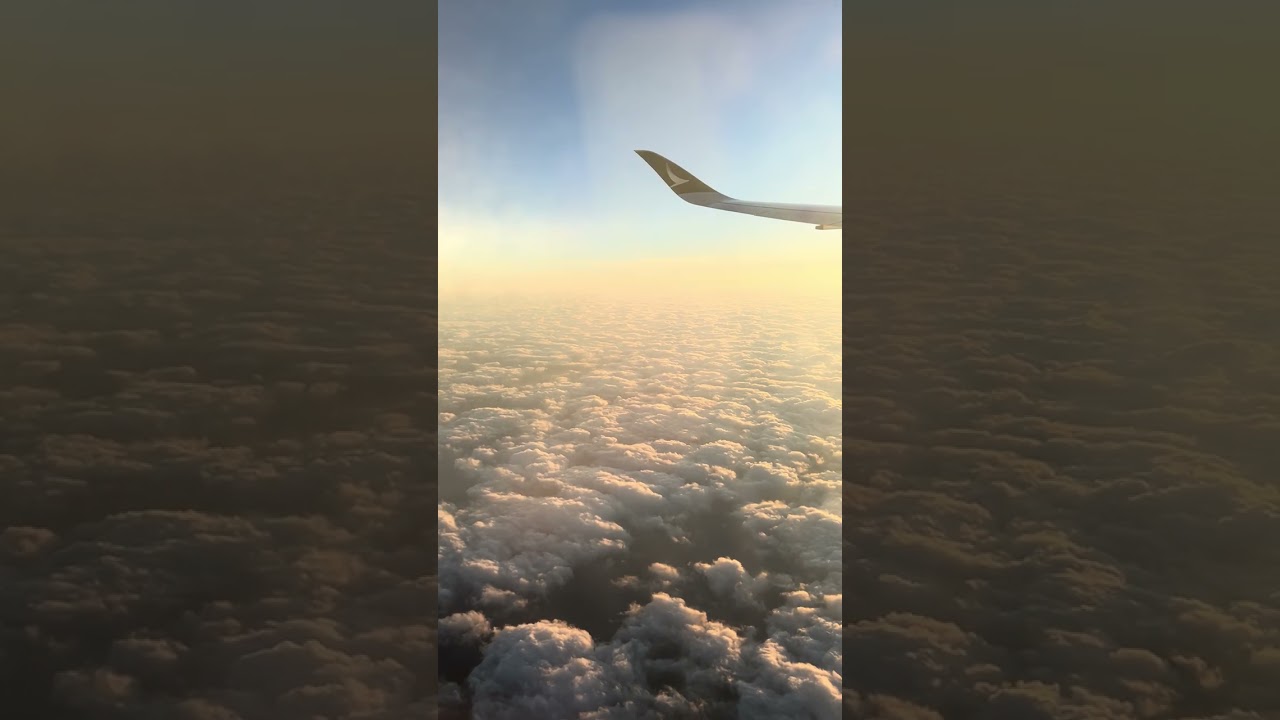 Beautiful Sunset Landing Over HK 