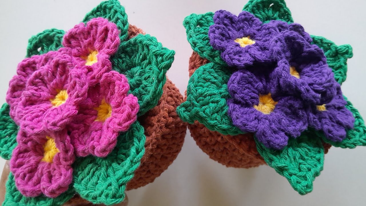 VASINHO DE FLOR EM CROCHÊ COM BARBANTES/ PASSO A PASSO