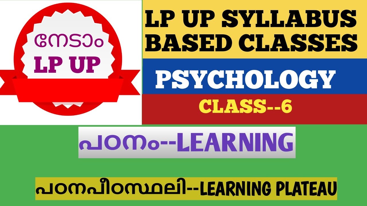 LP UP SYLLABUS BASED classes#Psychology --Learning#Learning Plateau #For All KTET and LP UP