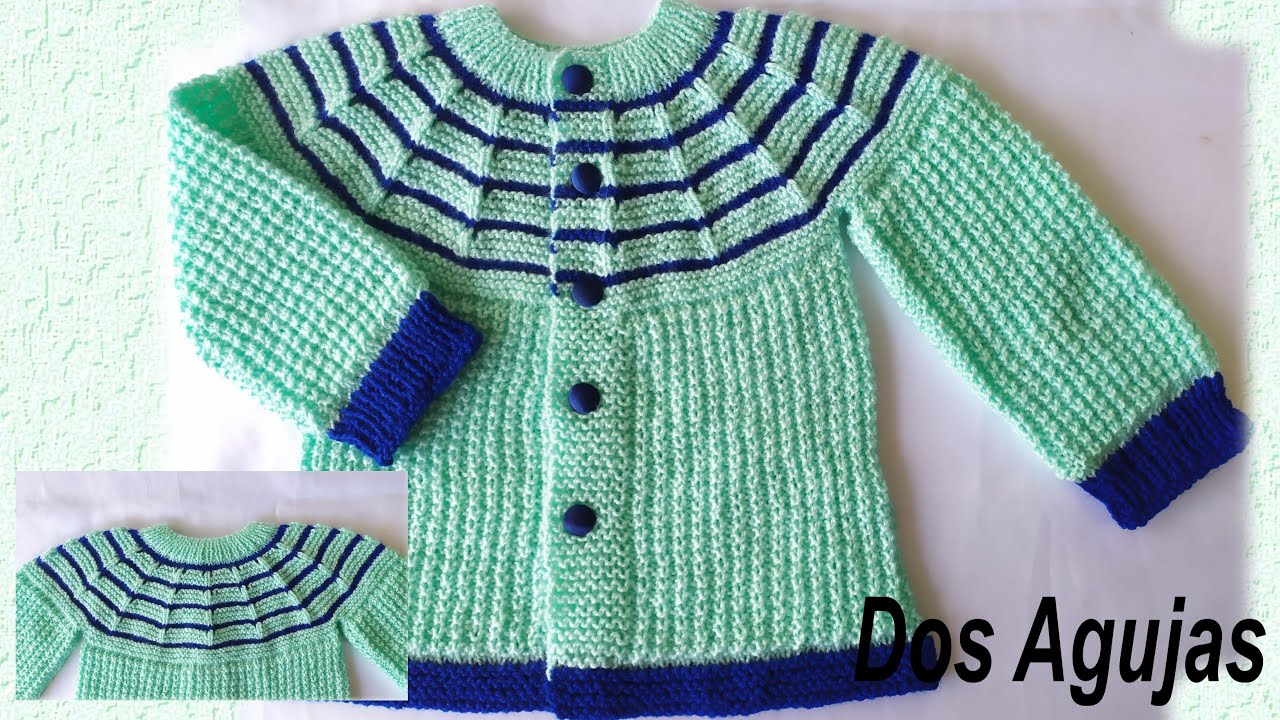 CARDIGAN EN DOS AGUJAS PARA BEBÉS DE 1 AÑO