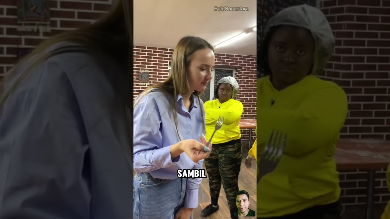 Expresi Bule cantik RUSIA pertama kali makan kerupuk #shorts #viralvideo