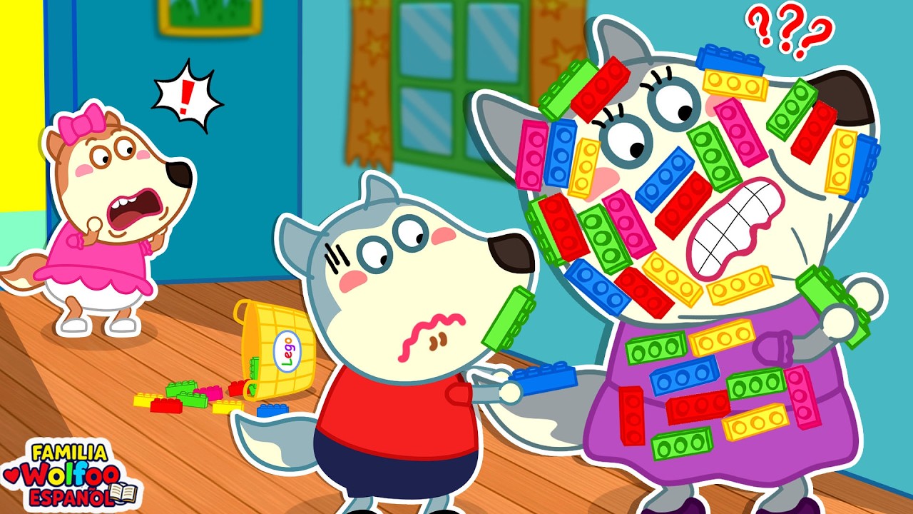 Familia Wolfoo Español | ¿Por qué los juguetes se pegaron a la cara de mamá? 😲 Dibujos Animados