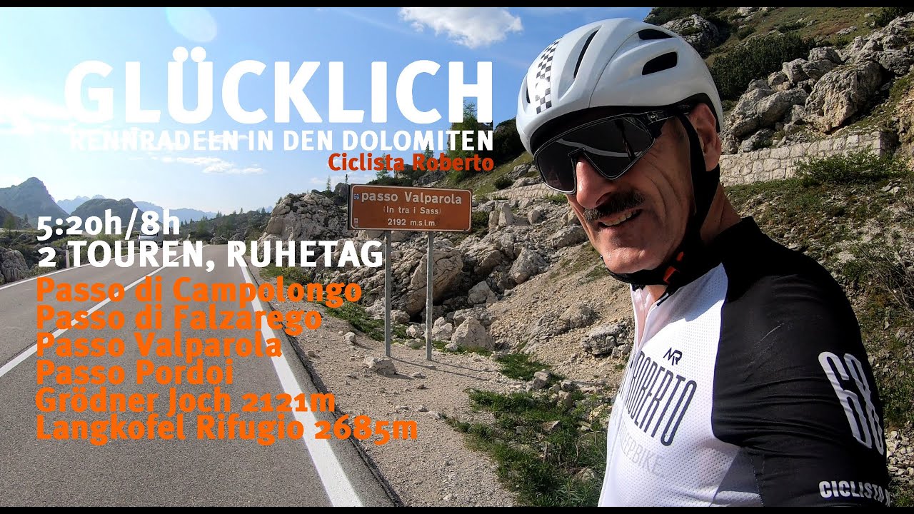 Glücklich - Rennradeln in den Dolomiten | Falsch abgebogen in den Bergen ! | 2 Touren und Ruhetag