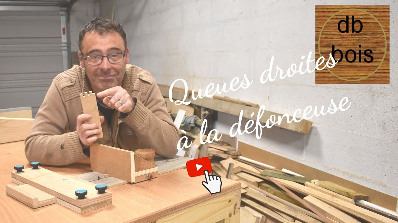 Gabarit pour queues droites à la défonceuse