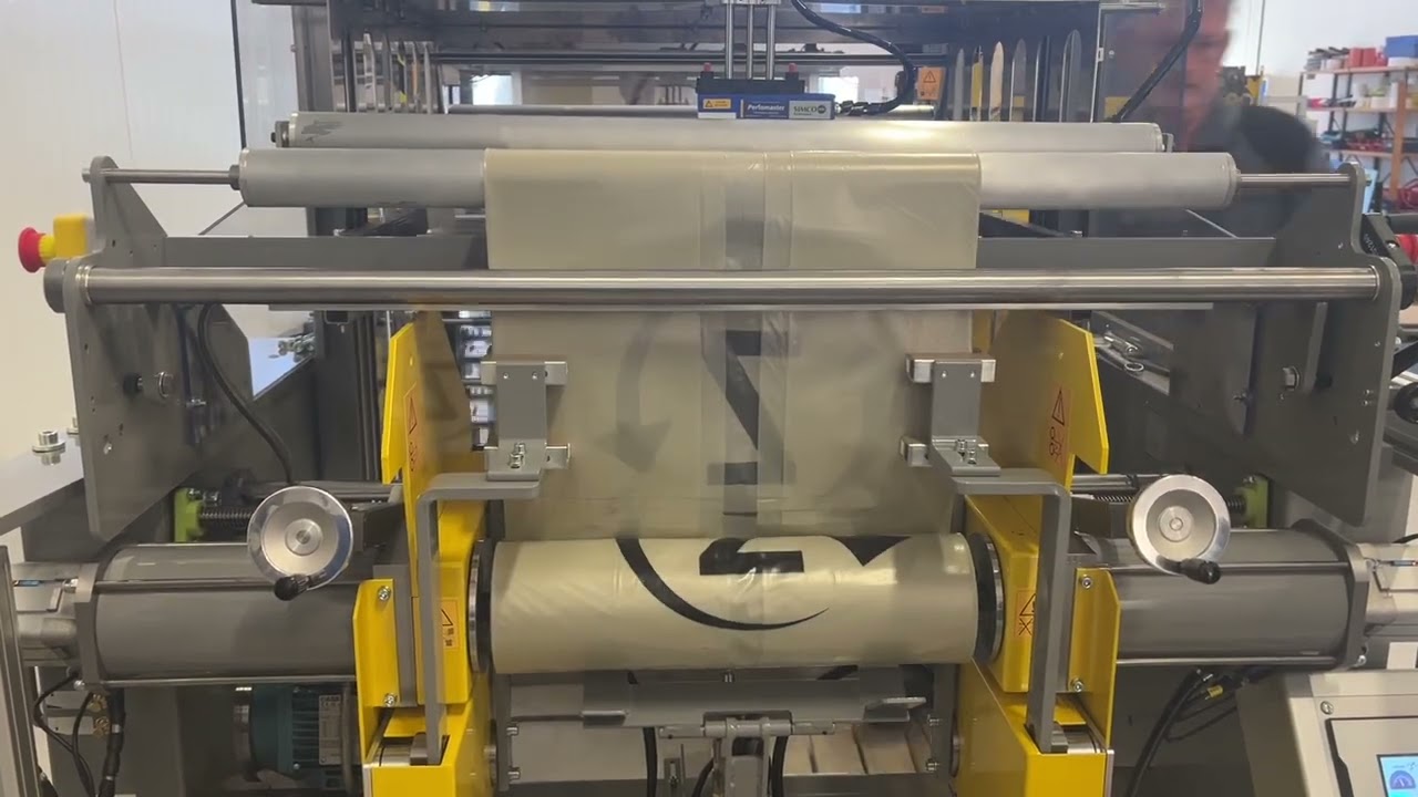 Euroline producing 90-100 micron gusseted film with a C-fold.