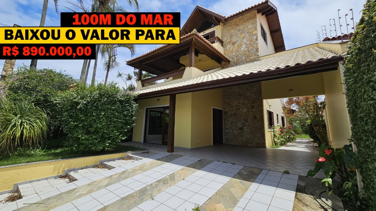 IMPERDIVEL! BAIXOU O VALOR PARA R$ 890.000,00 SOBRADO À 100M DO MAR - Peruíbe SP | Litoral Sul