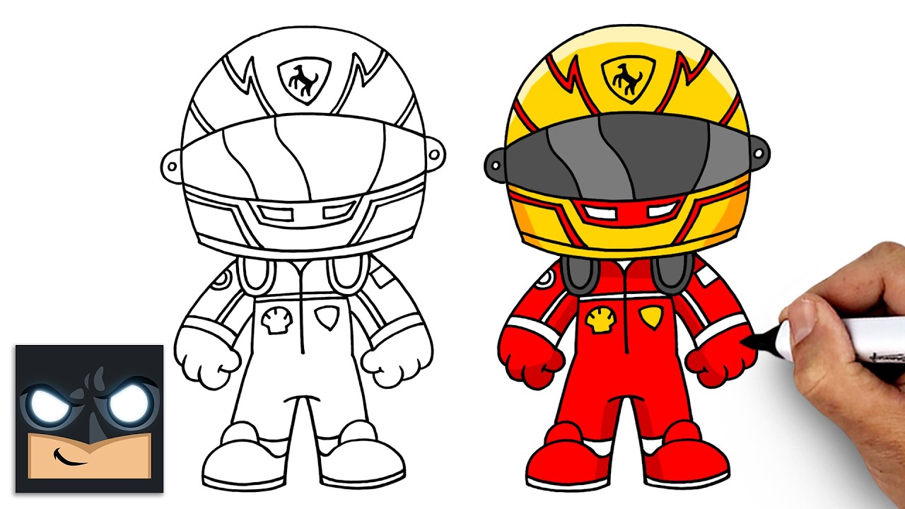 How to Draw Lewis Hamilton | Ferrari F1