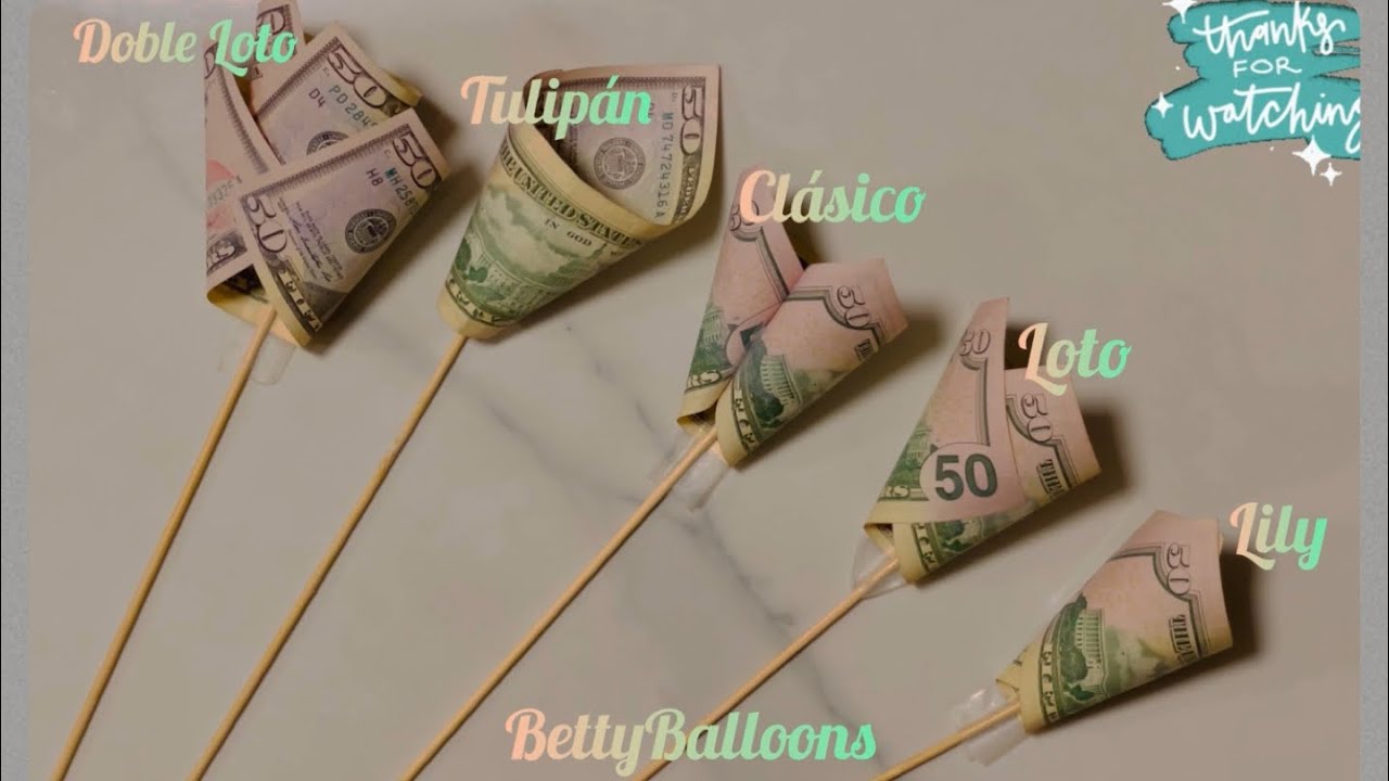 5 Formas de Doblar tus billetes para hacer un Ramo Buchón!!! Fácil / Sencillo / Divertido 💵💵💵
