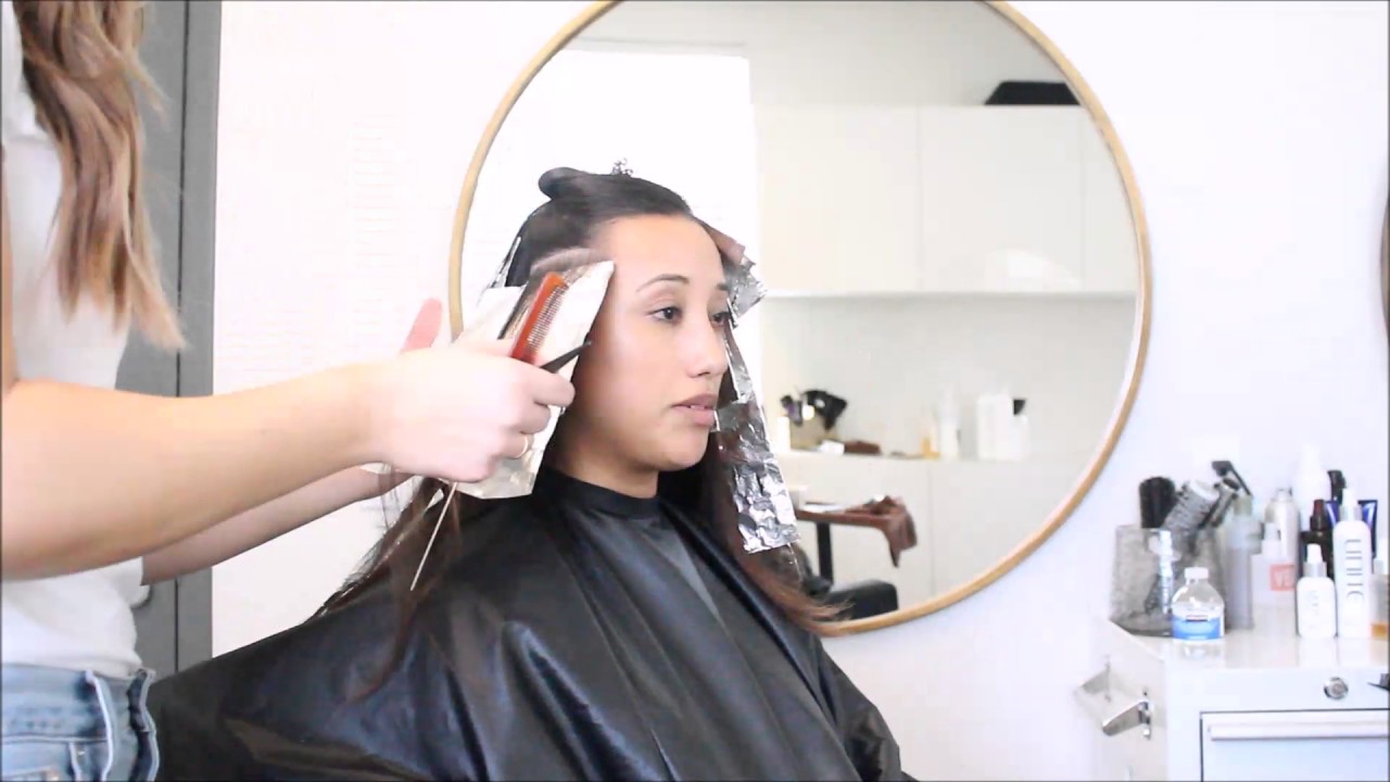 Auburn Balayage Transformation Foilyage Technique
