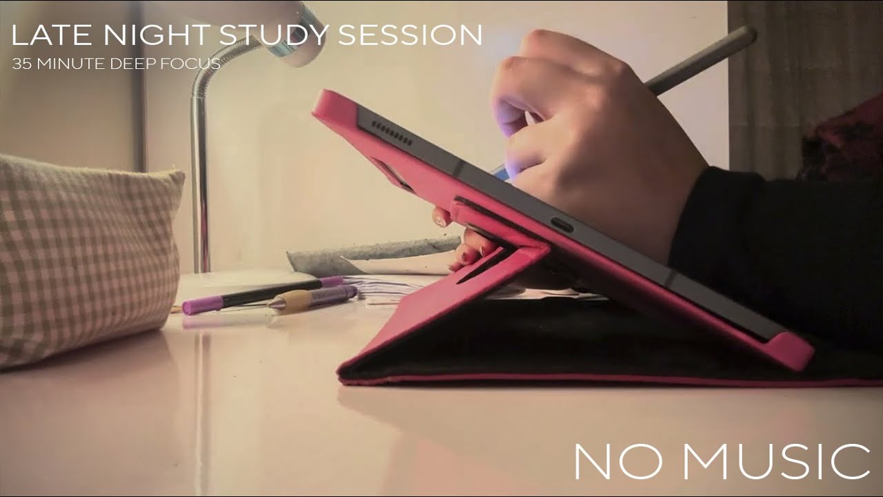late night study session (35 min) 📚🌙 [no music]