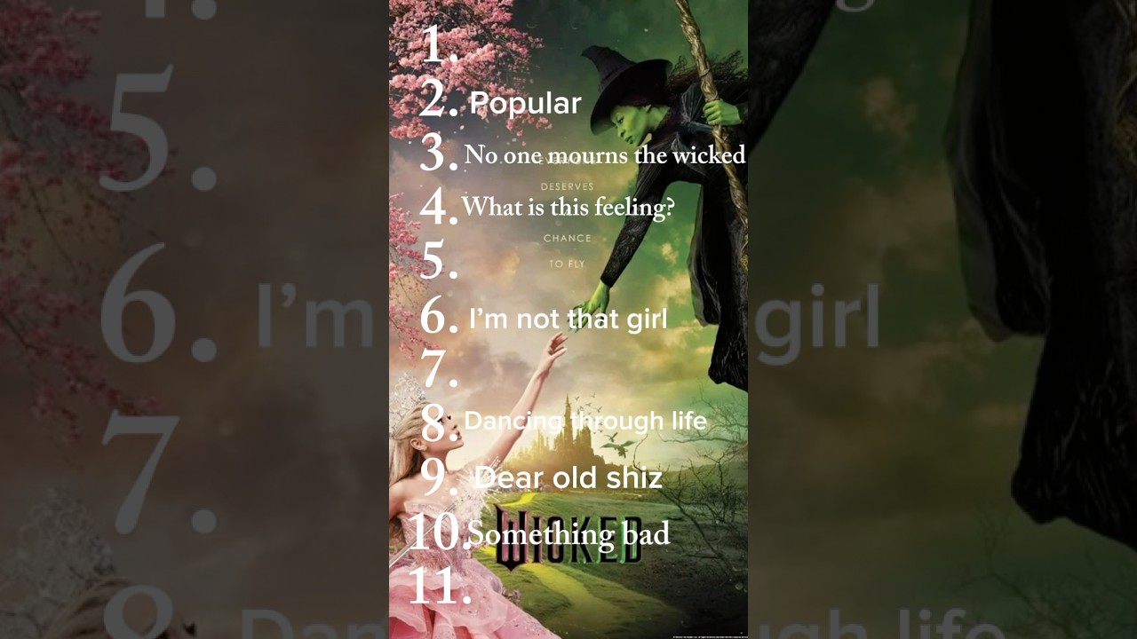 Ranking all the Wicked songs #wicked #fypシ゚ #movie #viral #fypage #music #shortsfeed #movie #foryou