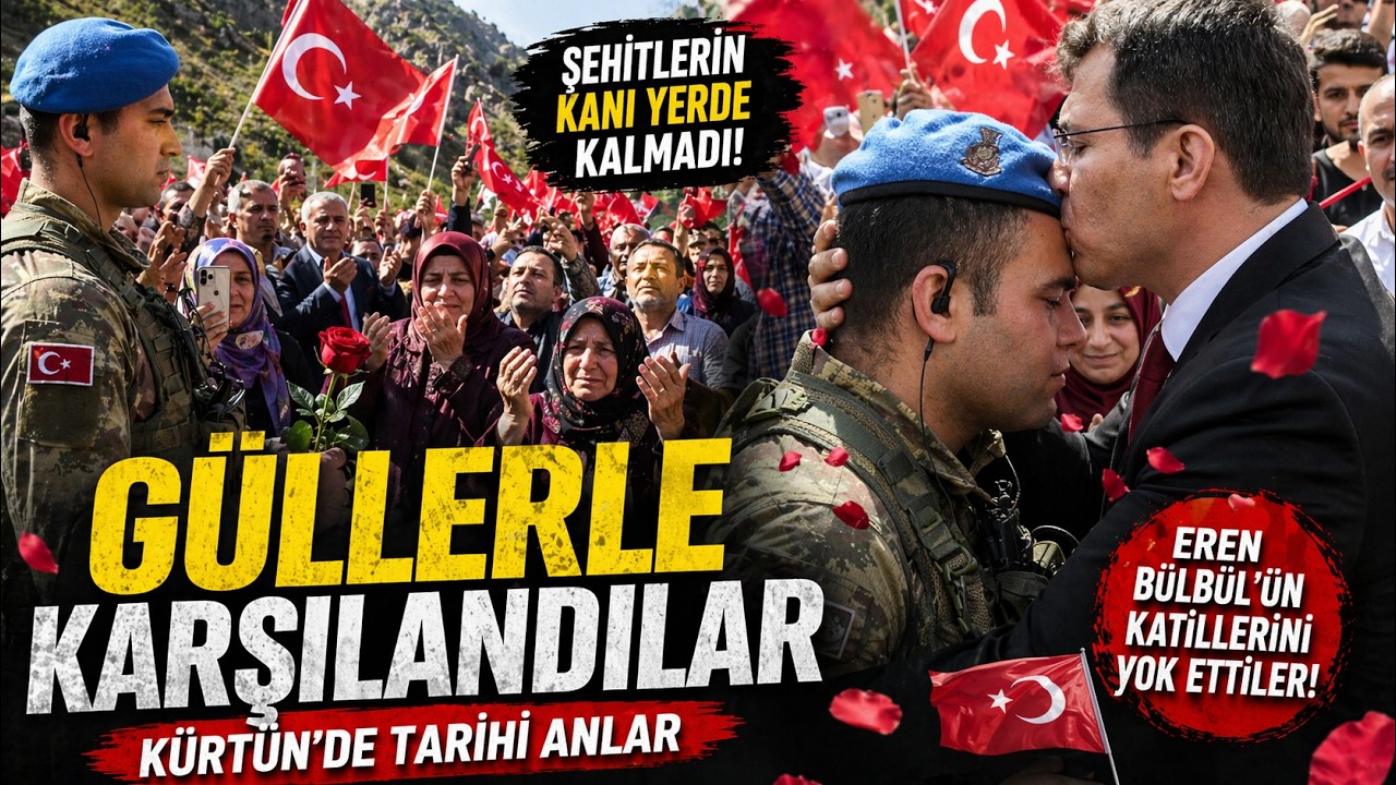 Kahramanlar Kürtün’de güllerle, dualarla karşılandı