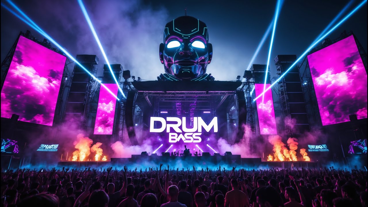 ⚡ NEON TITAN RAVE: 2 Hours Aggressive Dark Drum & Bass Mix 🌌🔥