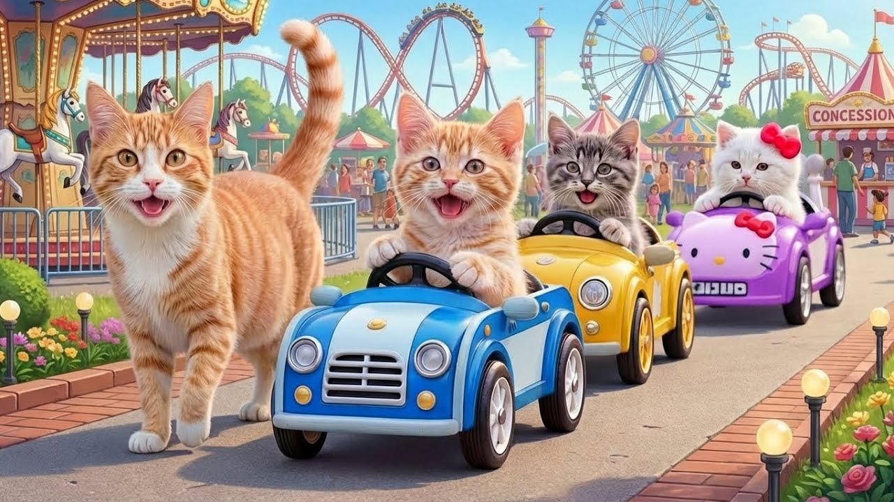 Mama Cat Trims Fur on the Farm and Makes Tiger Hat For Kittens At Home🐾 🐯🚙