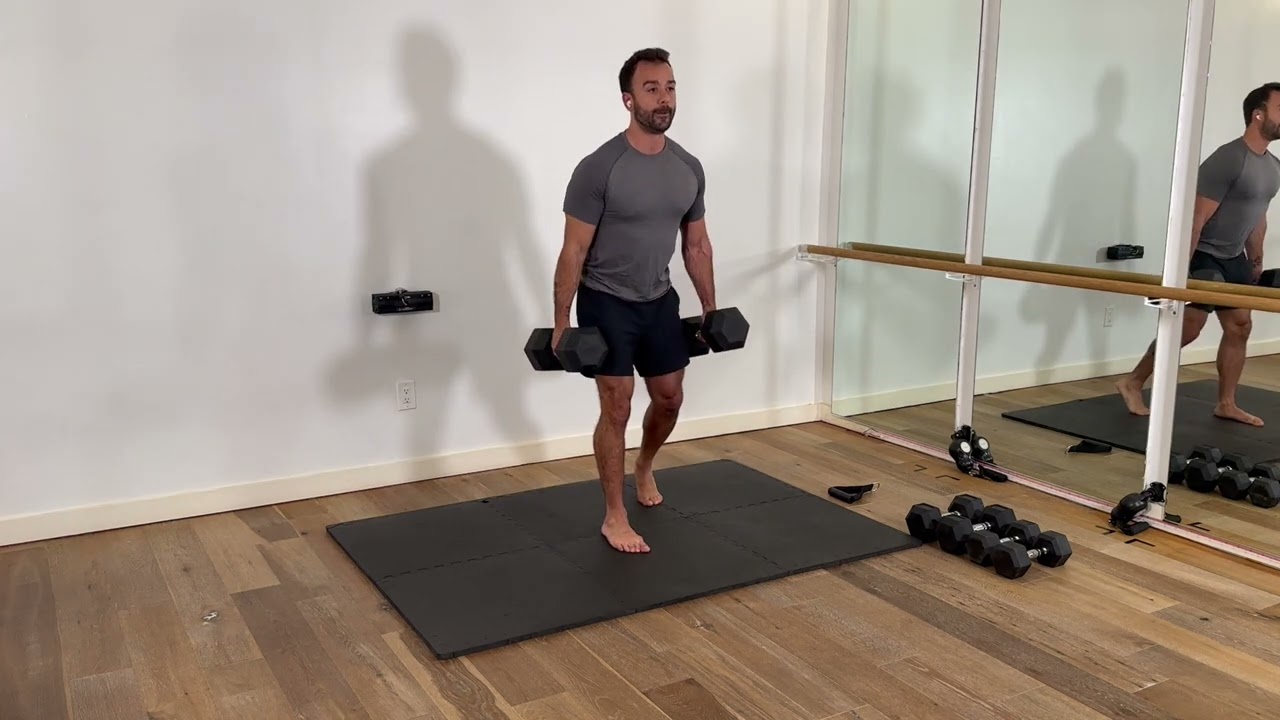 How to Kick Stand Hip Hinge with 2 hand weights