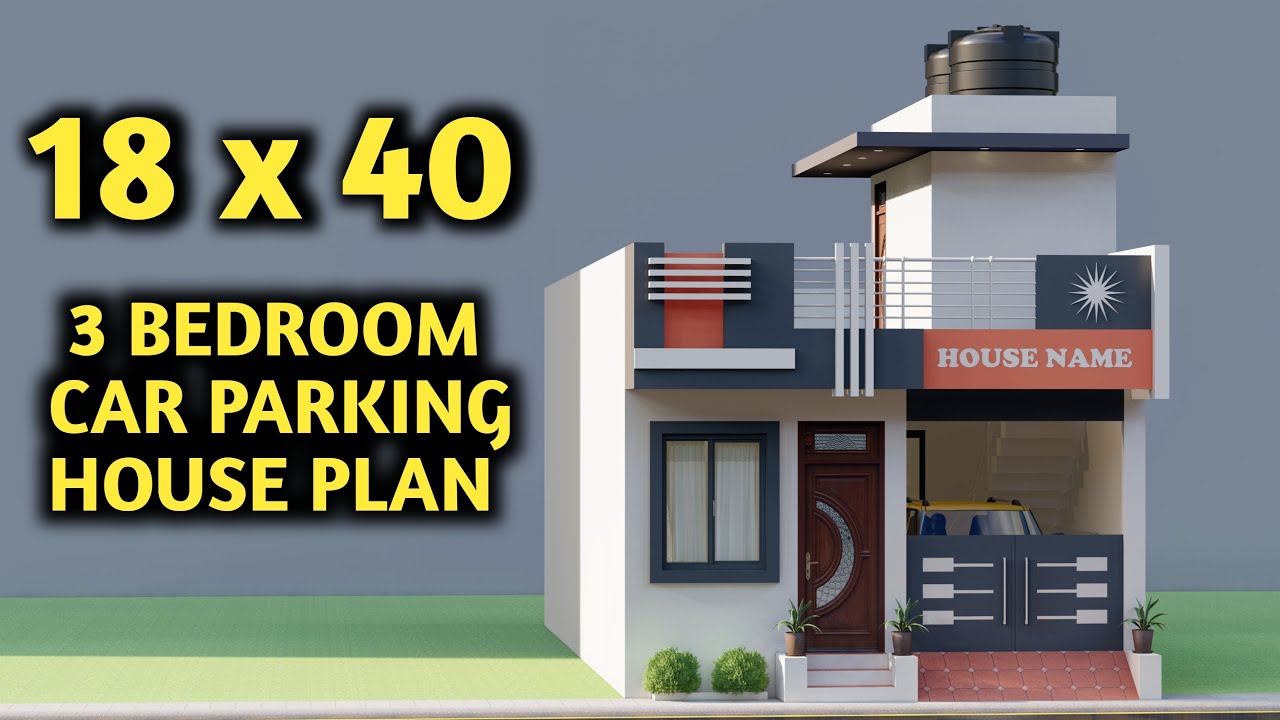 18X40 3 Bedroom Car Parking House Plan, एक मंजिल का शानदार मकान ,Small House Plan