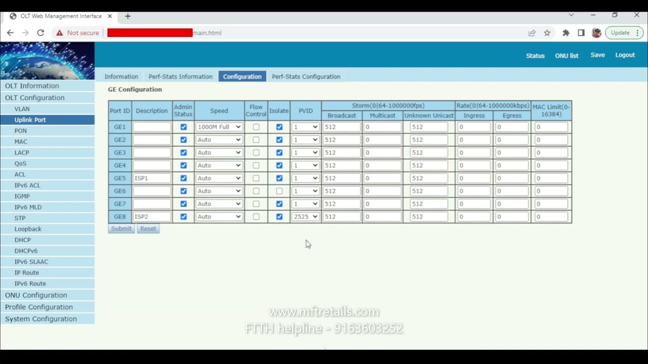 Configure multiple ISP on different VLAN  Syrotech Regular OLT DBC , Netlink, Uniway, Secureye OLT