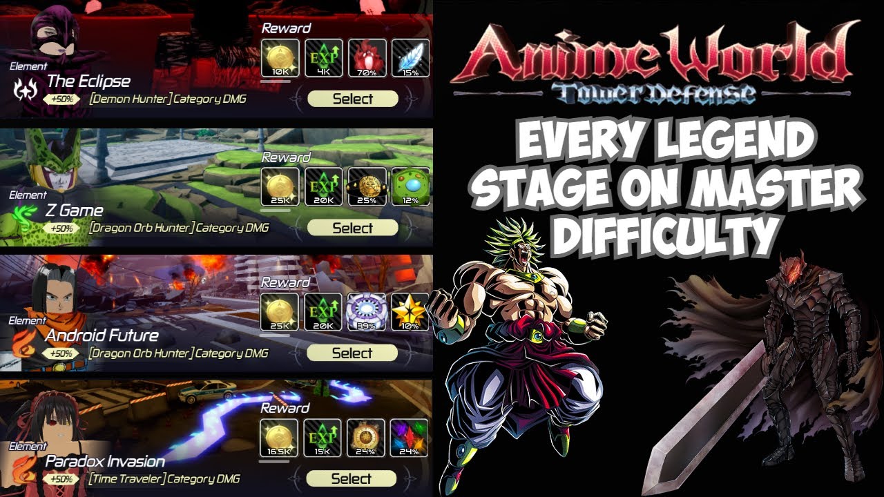 Every Legend Stage on Master Difficulty | Anime World Tower Defense