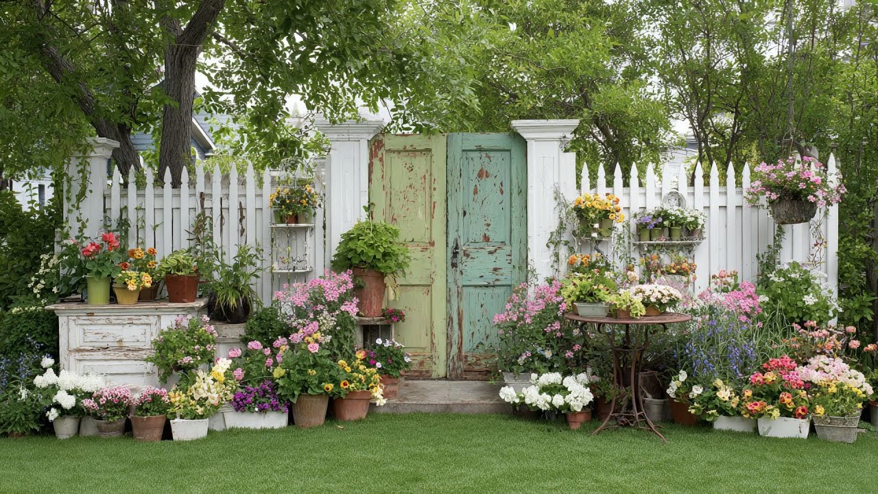 Crafting a Small Vintage Rustic Garden - Upcycled Furniture & Front Yards Inspirations