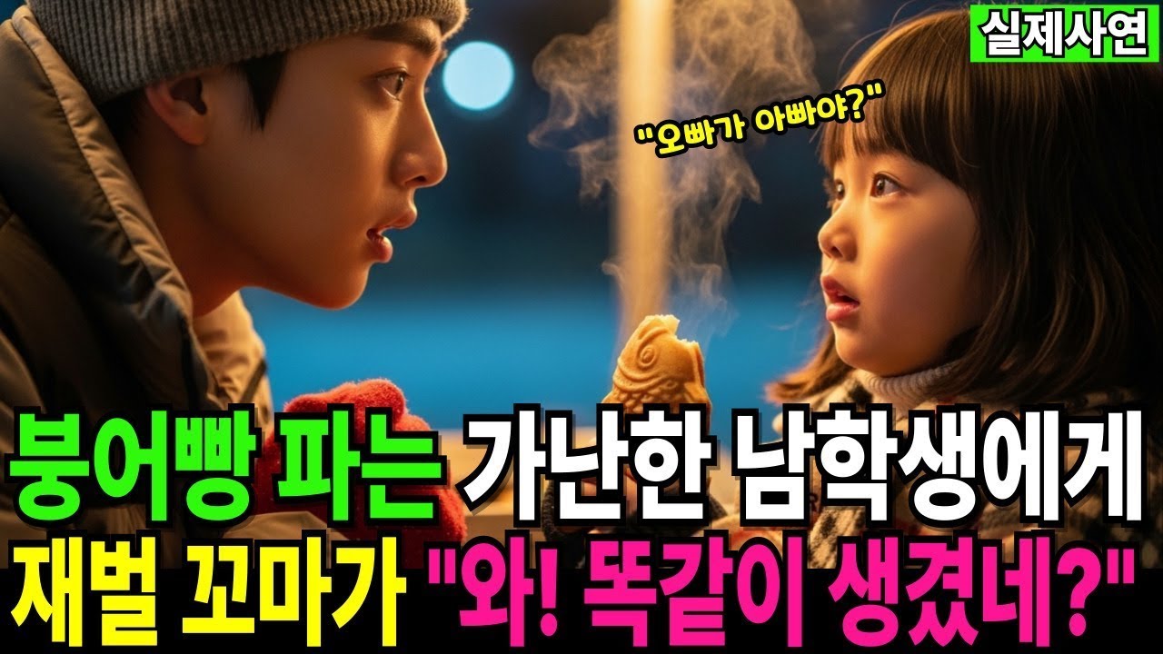 재벌꼬마가 붕어빵 파는 가난한 남학생을 보고 