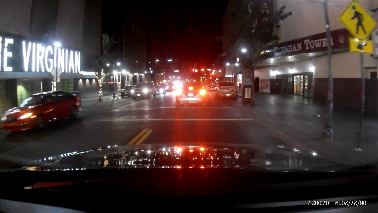 Downtown Reno Virginia Street Night Drive