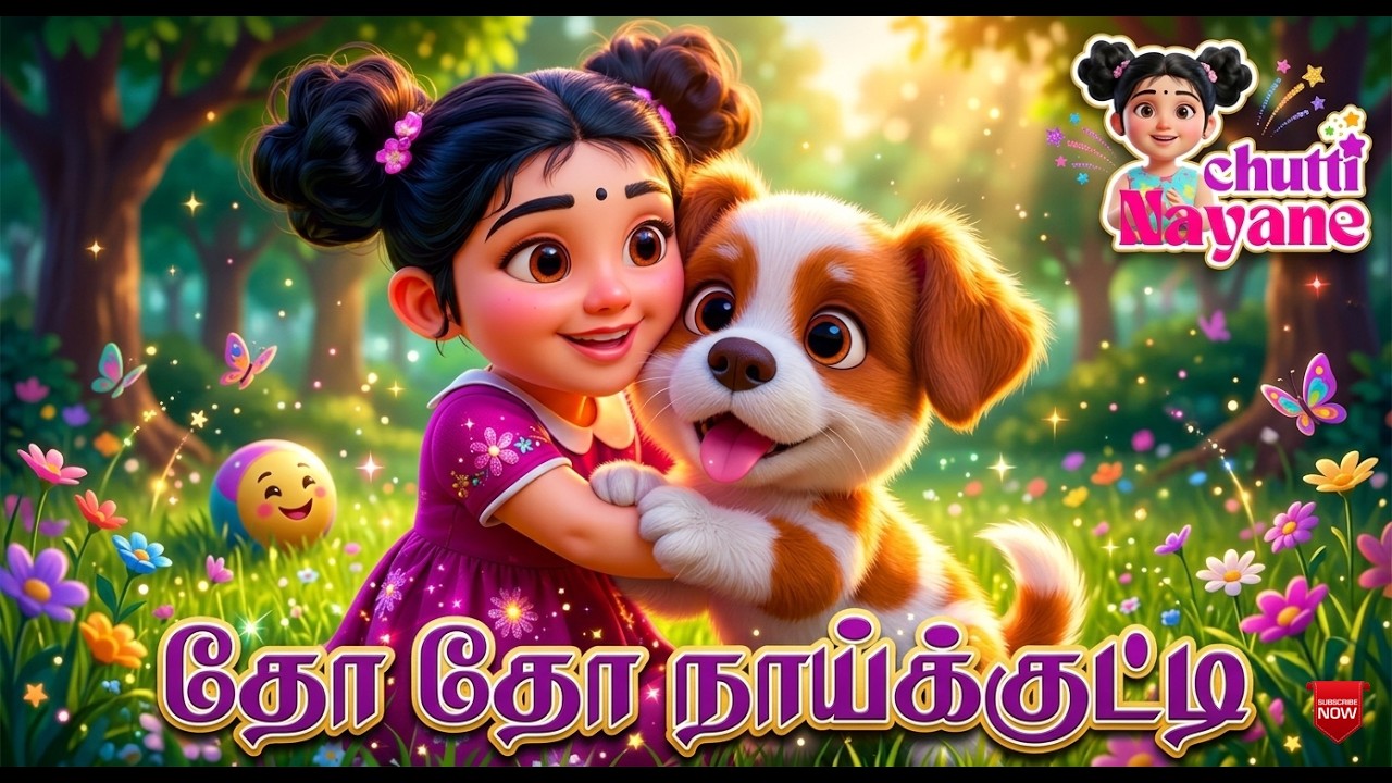 Tho Tho Naikutti 🐶🐾 தோ தோ நாய்க்குட்டி | Tamil Kids Rhymes | Chutti Nayane