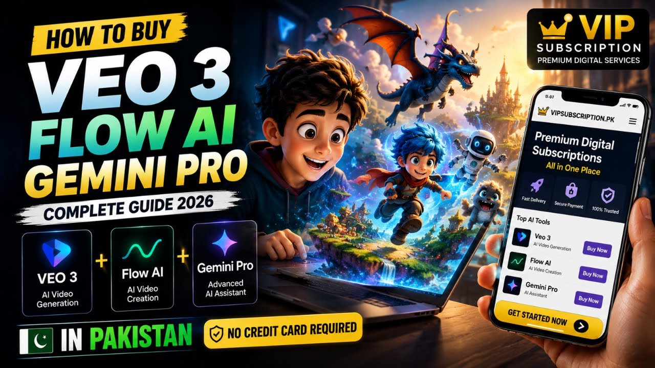 How to Buy Veo 3, Flow AI & Gemini Pro in Pakistan (2026) | Complete Purchase Guide