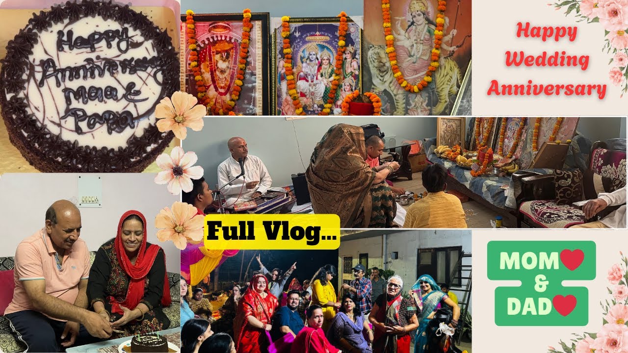 Mom Dad’s Wedding Anniversary with Sundar Kand Puja | Family Get Together & Full Celebrations Vlog🎉