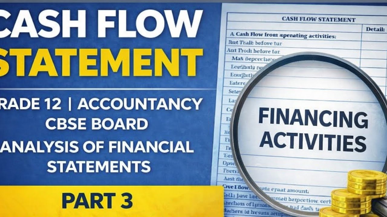 CASH FLOW STATEMENT|ACCOUNTANCY|PART 3|FINANCING ACTIVITIES |GRADE 12